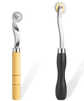 Two Pack Tracing Wheel Set With Wooden Handles Pro Perforator Tools For Sewing Patterns Arts And Leather Crafts Durable Metal