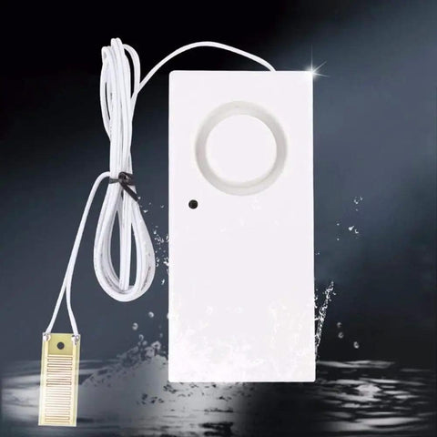Water Leak Alarm Two Pack With 120 dB Loud Alarm For Home Kitchen Bathroom Overflow And Flood Detector Sensor Easy Peel And Stick Mount For Sink Tub Basement Or Garage High Sensitivity 24K Plating Detect Board white wired leak sensor with plated probe