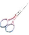 Multicolor Professional Grooming Scissors For Facial Hair Removal And Trimming, Precision Eyebrow And Beard Scissors, Stainless Steel Shears With Comfortable Grip For Salon Or Home Use, 3.9 inch pink handle