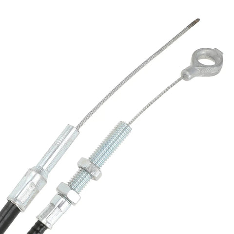 Close-up of Go Kart Throttle Cable Kit 71 Inch Replacement for Predator 212cc GX160 GX200 196cc Engines showing metal eyelet and adjuster