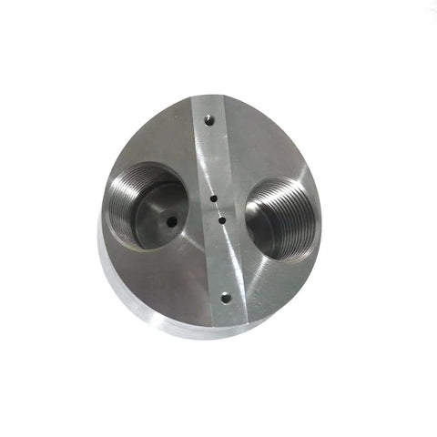 OHDOHD 5102132 metal circular check valve body plate with dual threaded ports for waterjet pump