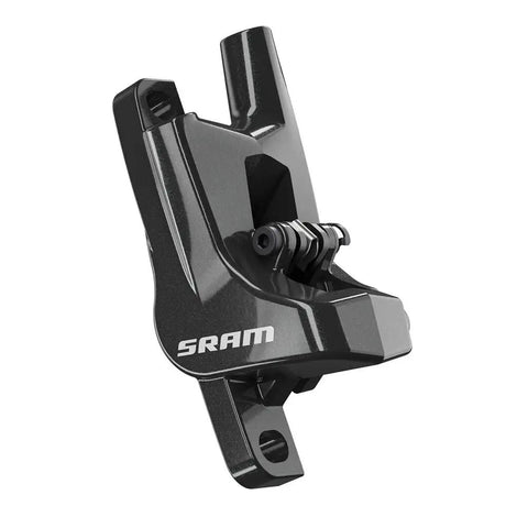 Level T Disc Brake And Lever Rear Hydraulic Post Mount Black A1 with Two Piston Caliper in black, side view