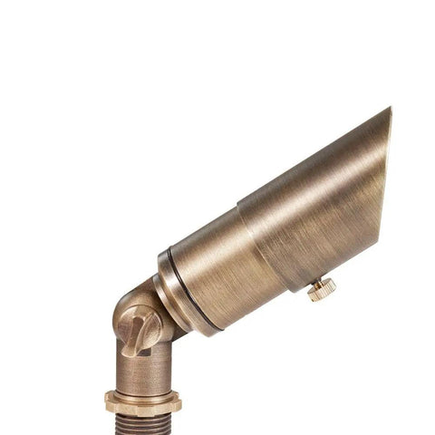 Cast Brass 12V Mini Outdoor Spotlight For Low Voltage Landscape Lighting, 2W 175 Lumen, bronze finish, side view