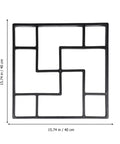 DIY Pavement Mold for Garden Walkways and Patios, Reusable Plastic Path Maker for Custom Stepping Stones, 15.74 in, square