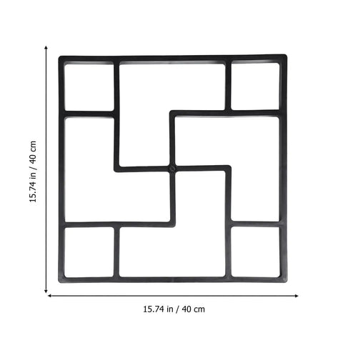 DIY Pavement Mold for Garden Walkways and Patios, Reusable Plastic Path Maker for Custom Stepping Stones, 15.74 in, square