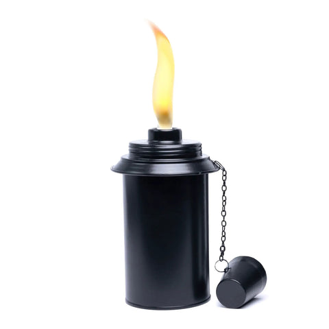 Replacement 12 Oz Tiki Torch Canister With Snuffer Cap Attached Easy Fill Aluminum Metal Torch Fuel Canister Perfect For Tiki Torches Missing Caps 1 Pack