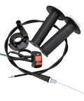 7/8 Inch Twist Throttle Cable Handle Kit For Mini Bikes And Go Karts with grips, cable, and switch