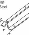 Illustration of 0.035 gauge stainless steel track, dimensions 7/16" width and 1" height, for Heavy Duty Screw Down Track For Sliding Glass Doors.