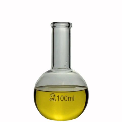 100 ml flask from Five Piece Flat Bottom Boiling Flask Set In Heavy-Wall Borosilicate Glass, Florence-Style Narrow-Neck Lab Glassware