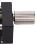 Close-up of micro tuning knob on Knockout Heavy Duty Manual Linear Actuator Stage for precise adjustments.