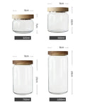 Durable White Glass Canister With Smooth Wooden Lid For Coffee Beans Tea And Dry Goods Hella Sturdy Kitchen Storage Jar Holding 750 Milliliters Fresh As Ever, showing dimensions and sizes.