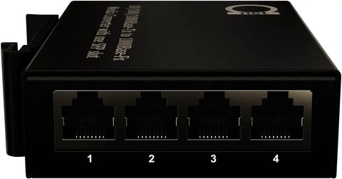 Plug And Play Open SFP Slot DIN Rail Gigabit Ethernet Switch with 4 Port 10 100 1000BaseTX front view