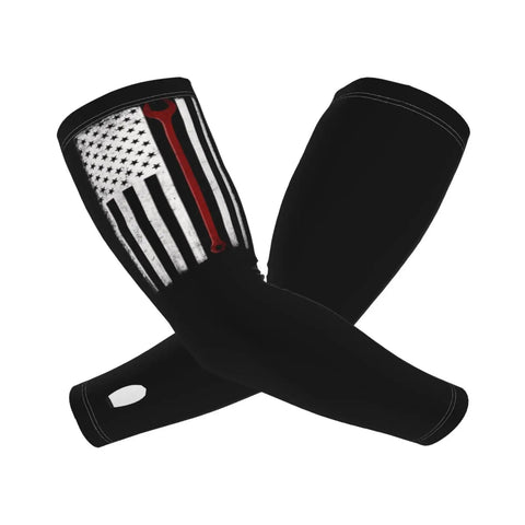 Dope Cooling Arm Sleeves With Upf50 Sun Deflector Ice Silk Chill Guard For Auto Mechanics Shop Crew Usa Flag Wrench Graphic Lightweight Fast Breeze Stretch Fit For Heavy Outdoor Jobs