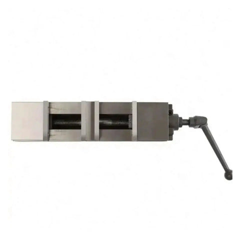 Heavy Duty Double Action Bench Vise 4 And 6 Inch Precision Acme Clamp showing solid steel jaws and lever handle for grinding.