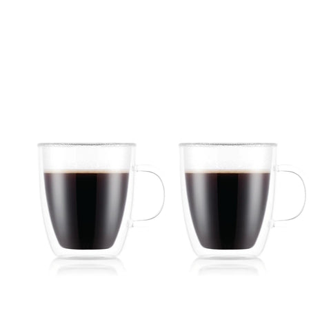 Double Wall Borosilicate Glass Mug Set Of Two Keeps Your Daily Joe Smoking Hot Skip That Dreadful Hand Burn Heat Resistant Design with coffee.
