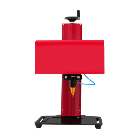 Boss Level Pneumatic Dot Peen Marking Machine Running Tight As A Drum With Deep Carving Power For Everyday Metalwork and Garage Builds Across A Heavy Duty Two Hundred By One Thirty Millimeter Work Table, red and black design.