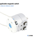 Built Tough Swinging Rotary Actuator Delivers Slick Pneumatic Motion Rock Solid Air Cylinder D-M9B magnetic switch close-up.