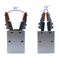 Front view of Cylinder V Shaped Gripper For Mechanical Arm Parallel Fixture 10C 16C 20C With Silicone Outer Support And Inner Clamp Color 2 Workhorse Heavy Duty Industrial Robotic Gripper Tool For Precise Handling And Secure Pick And Place.