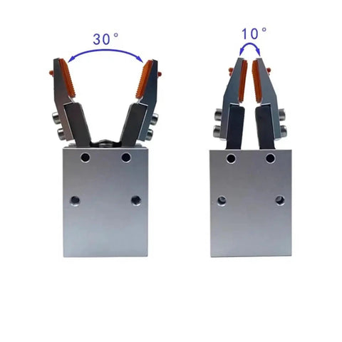Front view of Cylinder V Shaped Gripper For Mechanical Arm Parallel Fixture 10C 16C 20C With Silicone Outer Support And Inner Clamp Color 2 Workhorse Heavy Duty Industrial Robotic Gripper Tool For Precise Handling And Secure Pick And Place.