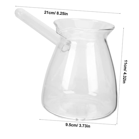 450ml Borosilicate Glass Turkish Coffee Pot Stovetop Tea Maker With Handle Milk Warmer For Hot Chocolate Butter Melting And Multiuse Kitchen Accessory Must Have