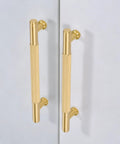 Five Pack Brushed Gold Cabinet Handles Set Made From Solid Brass Ideal For Kitchen Drawers And Cabinets Five Inch Furniture Door Pulls