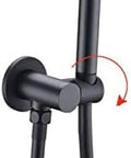Slick Matte Black Shower Kit With 10 Inch Shower Head And Thermostatic Valve wall mount handheld sprayer with anti clog design