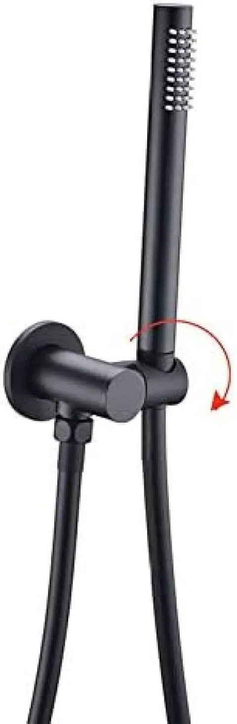 Slick Matte Black Shower Kit With 10 Inch Shower Head And Thermostatic Valve wall mount handheld sprayer with anti clog design