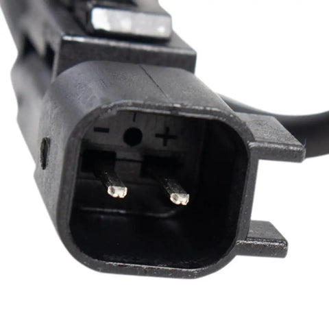 Close-up of premium electrical connector with pins, part of Premium Front Wheel Bearing And Hub Assembly Pair For 2018 To 2021 Chevy Express 2500 Gmc Savana.
