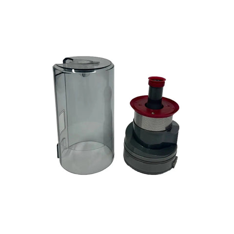 Red Cyclone Dust Cup Assembly For Jimmy JV65 And JV63 Vacuum Cleaners showcasing large capacity dustbin and clear washable cup