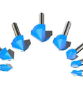 Must Have 8 Piece 90 Degree V Groove Router Bit Set With Solid Carbide Double Flute For CNC Engraving And Woodworking