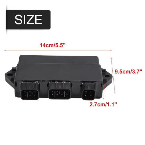 High Performance CDI Box Upgrade For YFM 450 Grizzly Kodiak 2004 2007 OE Replacement 5ND-85540-10-00 shown with dimensions