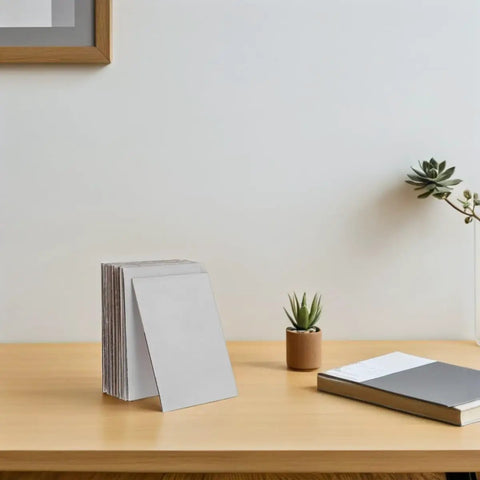 20pcs White Corrugated Cardboard Sheets 8x6 Inches 1.5mm Thick Shockproof Packing Inserts for Mailing on a desk