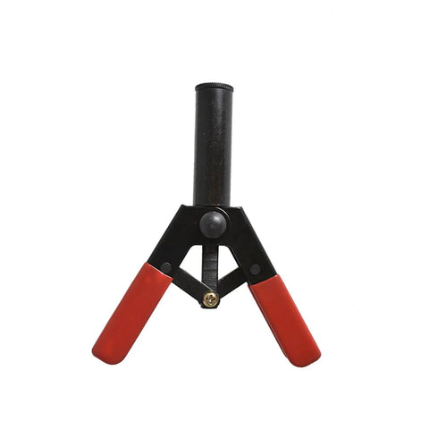 Heavy Duty Alloy Steel Rivet Gun Assortment Kit, ergonomic red-handled tool designed for one-handed use in manual fastener application.