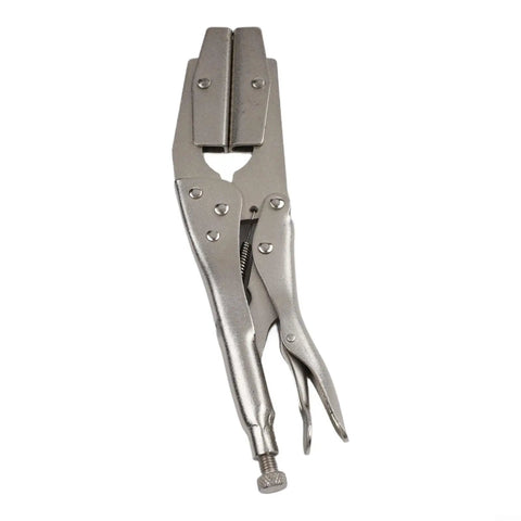 Get These Bad Boy Locking Pliers. Ten Inch Carbon Steel Heavy Duty Vise Grips showing silver finish and quick-release handle.