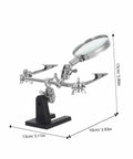 Pro Grade Repair Clip Magnifying Mirror And PCB Holder For Soldering Station with Helping Hands, 15cm height, adjustable clamps