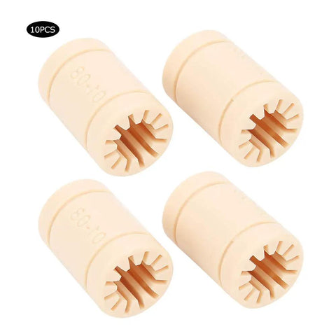 10Pcs LM8UU Bearing Plastic Linear Bushing Set for 3D printers displayed on a white background