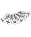 Silver screws for 270 Degree Zinc Alloy Full Open Folding Cabinet Wardrobe Hinge installation, shown on a white background.