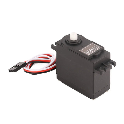 Standard RC Servo For Rc Cars Quick Response Low Noise Steering Motor Bushing Bearing Fits Futaba Hpi in black color.