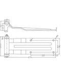 Technical drawing of Stainless Steel Cold Storage Door Hinge Built To Last Beefed Up Heavy Duty Hardware dimensions visible