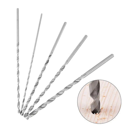 Grip These Five Pcs Long Wood Drill Bits For Some Serious Drilling Action. 150mm HSS twist drill bit set, 2-5 mm, for wood and plastic