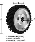 Belt Grinder Pro Grade Contact Wheel Set For 14x2 Belts, serrated rubber wheel with 7R8 bearing for precise metal grinding