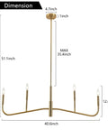 Dope 4 Light Linear Chandelier In Brushed Gold For Modern Farmhouse Kitchens And Dining Rooms Kitchen Island Lighting dimensions