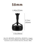58mm Espresso Wdt Tool Dial Into Your Shot Game And Keep Grinding Strong With 14 Precision Needles shown with dimensions.