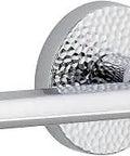 Circolo Hammered Rosette Privacy Door Lever Set With Milano Lever In Bright Chrome Finish For Left Handed Doors