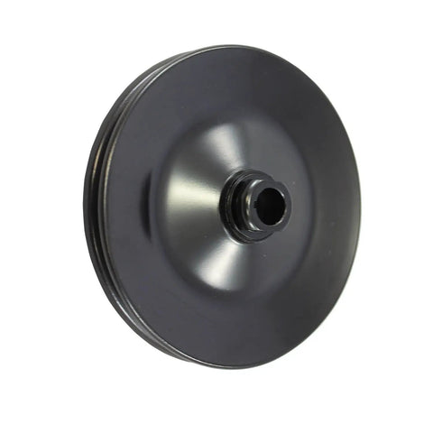Complete Beefed Up All In One Semi Gloss Black Steel V Belt 2 Groove Long Water Pump LWP Crank Pulleys Kit for SBC Chevy