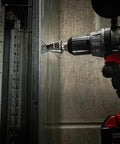 Step Drill Bit No 1 For Cordless Drills At Turbo Speed From One Eighth Inch To One Half Inch With Visible Size Marks Durable Dual Flute In Use