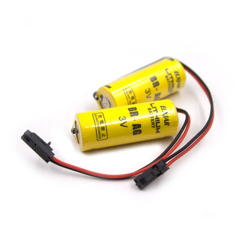 2 Pack 3V 1800mAh Lithium Battery Replacement For Allen Bradley 1770 XYC Controllers, yellow batteries with wires