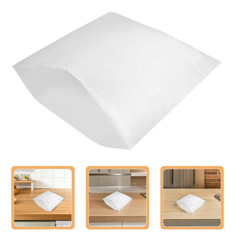 White EPE Foam Pouches 25 Pack for Fragile Glassware and Delicate Electronics displayed on wood surfaces