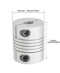 Dope Flexible Beam Coupling 6mm To 6.35mm Bore Aluminum Shaft Coupling 20mm Diameter By 25mm Length Built For Stepper And Servo Motors