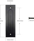 7 Inch Black Sliding Barn Door Finger Pull Set, Heavy Duty Modern Invisible Handle With Flat Bottom, Easy To Install Flush Door Pulls.